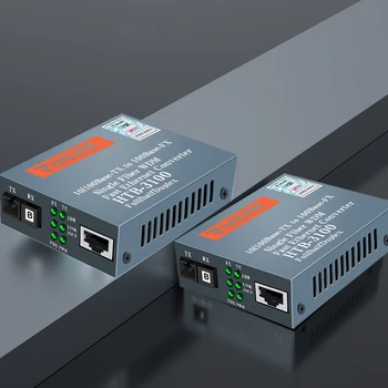 1 пара Волоконно-Оптических Медиаконвертеров HTB-3100AB-25KM A/B 10/100 Мбит/с SC Порт Однорежимный Одноволоконный Приемопередатчик Бесплатная Доставка