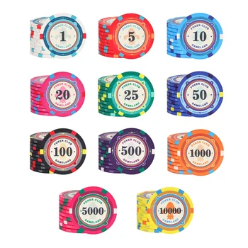 10шт Новых 43-мм керамических фишек для покера Texas Hold'em Фишки для покера для игры в казино монетная доска для развлечений Круглые фишки для монет