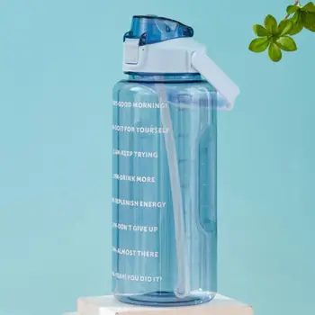 2000 мл Пластиковая чашка для воды большой емкости, спортивная бутылка для воды, инструменты для питья на открытом воздухе, для кемпинга, Соломенная чашка, посуда для фитнеса, чайник