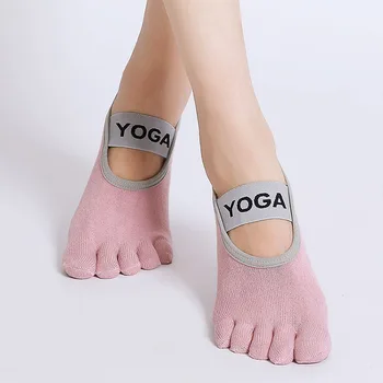 3 пары женских спортивных носков для йоги, силиконовый нескользящий бандаж, Носки для пилатеса, Женские носки для балета, танцев, фитнеса, хлопковые носки с раздельным носком