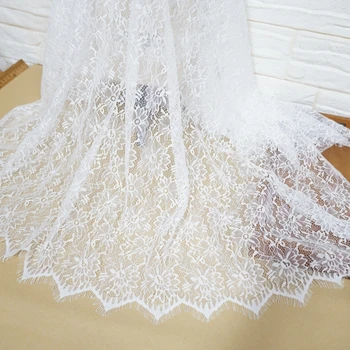 3 Ярда кружевной ткани Шантильи с мерцающими цветами, Французская ткань для ресниц, пижама, Свадебное платье, Поставка свадебного платья
