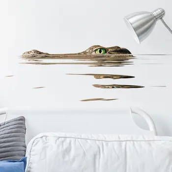 3D наклейки на стену в виде крокодила, наклейки для ванной и кухни, декор комнаты для мальчика-подростка, Эстетический Самоклеящийся плакат, водонепроницаемая фреска DIY
