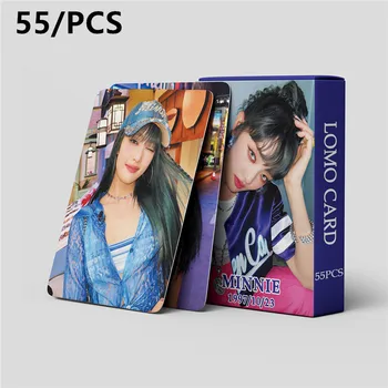 55 шт./компл. Альбом к 4-й ГОДОВЩИНЕ GIDLE Lomo Cards (G) I-DLE Girls I Burn Фотокарточка Minnie Открытка Фанатам Подарок MINNIE YUQI Kpop