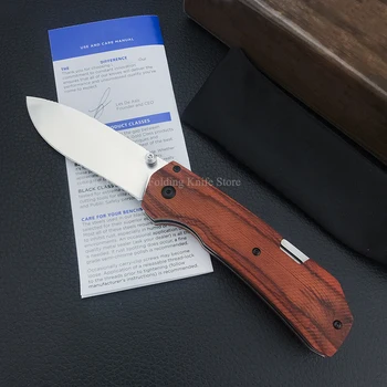 BM 15060 Складной нож для охоты на открытом воздухе Выживание EDC Самооборона Многокарманные Спасательные ножи для кемпинга Инструмент Нож для фруктов с деревянной ручкой