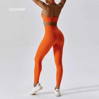 GUTA Yoga, комплект из 2 предметов, комплекты для тренировок, женская одежда, одежда для фитнеса, одежда для тренировок, спортивная одежда для женщин, спортивный бюстгальтер и леггинсы