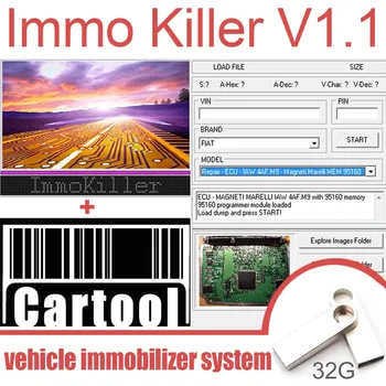 Immo Killer V1.1 + Cartool V3.6 + ECUSafe V2.0 Программное обеспечение для автомобильных инструментов Ремонт системы иммобилайзера автомобиля, Подушки безопасности, Декодирование Радио VP Pomp