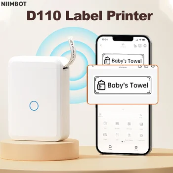 Niimbot D110 Мини-Принтер Этикеток Портативный Термоклеящийся Принтер Наклеек Мобильный Карманный Беспроводной Bluetooth-Тег Для Нанесения Этикеток