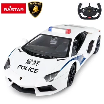 RASTAR Lamborghini Aventador Полицейский Радиоуправляемый Автомобиль В масштабе 1:14 Со Светодиодными Фонарями На Дистанционном Управлении, Полицейский Свисток, Игрушка В Подарок Для Детей И Взрослых
