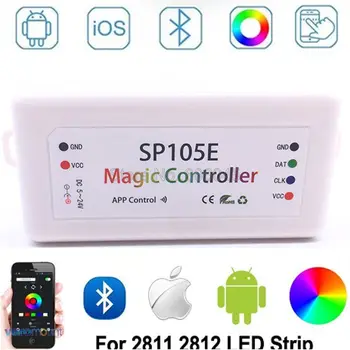 SP105E Беспроводной Bluetooth Magic Dream Цветной Светодиодный Контроллер Освещения iOS Android DC5V ~ 24V для WS2811 WS2812B WS2801 SK6812 Strip