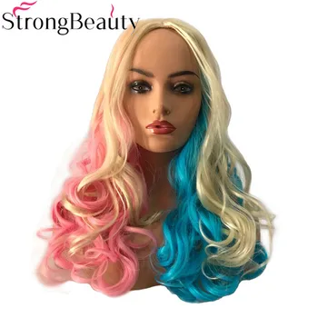 StrongBeauty радужный парик для косплея из длинных вьющихся синтетических волос