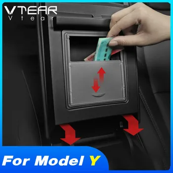 Vtear Автомобильный Подлокотник Ящик Для Хранения Центральный Ящик Для Хранения Органайзер Контейнер Внутренний Держатель Для Хранения Аксессуары Для Tesla Model Y 2021