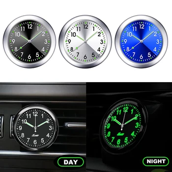 Автомобильные Мини-Светящиеся Автомобильные Часы Автомобили Внутренние Наклеивающиеся Часы Механика Кварцевые Часы Автоматический Орнамент 40 мм 43 мм Цифровые Часы