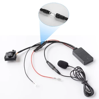 Автомобильный беспроводной аудиоадаптер Bluetooth, микрофон громкой связи, кабель AUX MFD2 RNS2 на 18 контактов для Touareg Golf