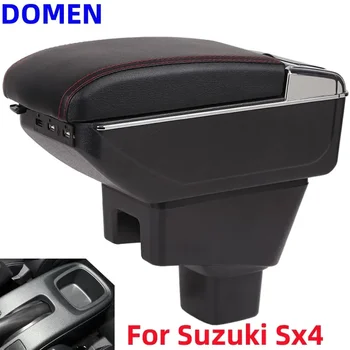 Автомобильный подлокотник для Suzuki Sx4 2007-2013 Для хранения на центральной консоли с выдвижной пепельницей, USB-зарядка, аксессуары для большого пространства