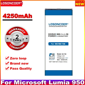 Аккумулятор для мобильного телефона LOSONCOER 4250mAh BV-T5E / BVT5E BV T5E для Microsoft Lumia 950 RM-1106 RM-1104 