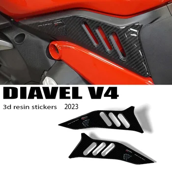 Аксессуары для мотоциклов diavel v4 2023, Защита боковой области, Комплект наклеек из эпоксидной смолы 3D для Ducati Diavel V4 2023-