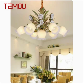 Американская садовая люстра TEMOU, корейская креативная теплая гостиная, столовая, травяная лампа