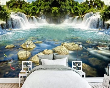 бейбеханг Пользовательские обои 3d фотообои красивая вода струящийся водопад фон экрана обои papel de parede фреска