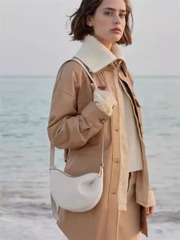 Высококачественная женская сумка через плечо, сумка в горошек, сумка в виде полумесяца, изысканная и модная кожаная сумка через плечо, сумка через плечо