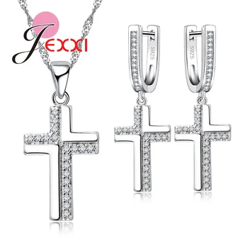  Высококачественное Подвесное Прозрачное ожерелье с кубическим крестом, висячие серьги, Ювелирный набор для женщин, новобрачных, Свадебная вечеринка