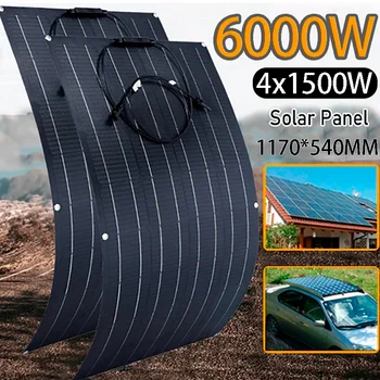 Гибкие солнечные панели мощностью 3000 Вт 6000 Вт Аксессуары для кемпинга Комплект солнечных батарей для дома на колесах, лодки, яхты, дома, зарядного устройства 12V 24V