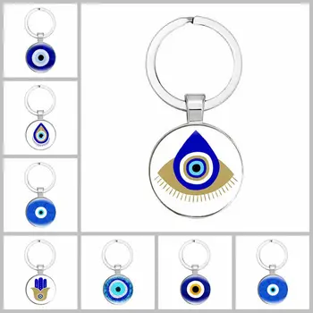 Глаз Дьявола Турецкий Стеклянный кулон Blue Eye Брелок Аксессуары для трансграничной торговли Простой Брелок