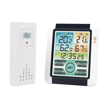Датчик температуры с цифровым ЖКэкраном с функцией часов для дома Внутри и снаружи