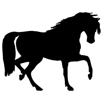 Декоративные наклейки с изображением животного, лошади, царапины, Аксессуары для стайлинга автомобилей, индивидуальные наклейки, серебристый /черный, 18 см * 15 см