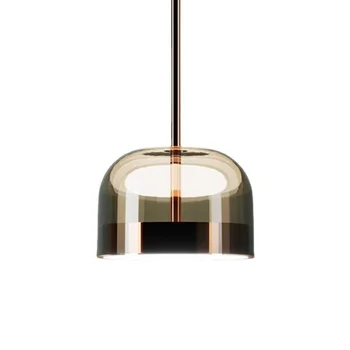 Дизайнерский стеклянный подвесной светильник в скандинавском стиле, современный светодиодный подвесной светильник, столовая, спальня, Подвесная мебель, Гостиная