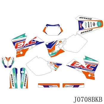 Для KTM EXC 125 200 250 300 380 400 520 2003 Наклейки с полной графикой, наклейки с пользовательским номером и названием