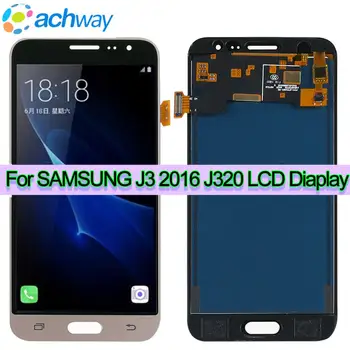 Для Samsung Galaxy J3 2016 ЖК-дисплей с сенсорным экраном Digitizer SM-J320F J320FN J320H J320M J320F/DS Регулировка Яркости Замена