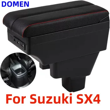 Для Suzuki SX4 коробка подлокотника Детали Интерьера Центральное Содержимое Автомобиля С Выдвижным Отверстием Для Чашки Большое Пространство Двухслойный USB ДОМЕН
