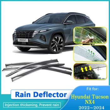 Дождевые Дефлекторы Для Hyundai Tucson Tuson Tu-són NX4 2022 2023 2024 LWB 2755 мм Оконные Козырьки Защита От Дождя Автомобильные Аксессуары