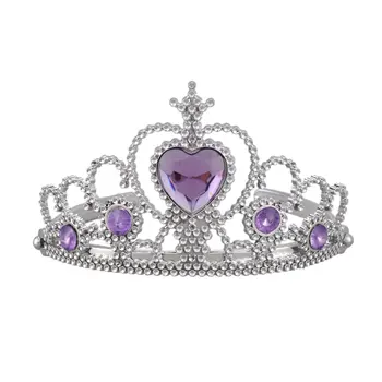 Женская свадебная повязка на голову в виде короны из искусственного горного хрусталя Серебристо-фиолетового цвета