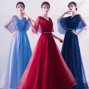 Женские официальные вечерние платья Hong Hu 2023, Длинное платье для хора с блестками, Студенческое Танцевальное платье для выпускного Вечера, Свадебное платье для выпускного вечера для женщин