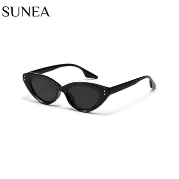 Женские солнцезащитные очки Модные солнцезащитные очки с кошачьим глазом и заклепками, ослепительные солнцезащитные очки Ретро UV400 оттенков, очки для женщин