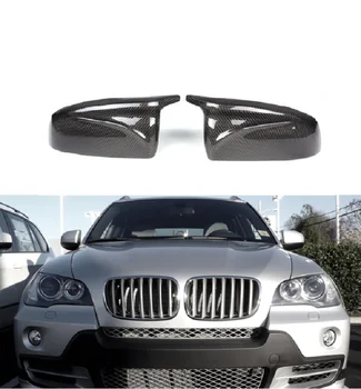 Замена Крышки Бокового зеркала заднего Вида Автомобиля из Углеродного Волокна Стиль Подходит Для BMW X5 E70 X6 E71 E72 2006-2014