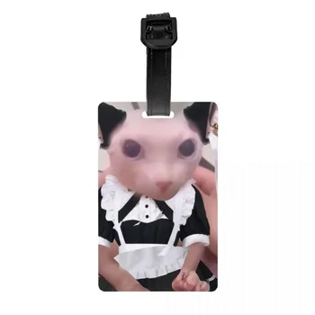 Изготовленная на заказ Багажная бирка Bingus Funny Meme с именной карточкой Sphynx Cat Privacy Cover, идентификационная этикетка для дорожной сумки Чемодана