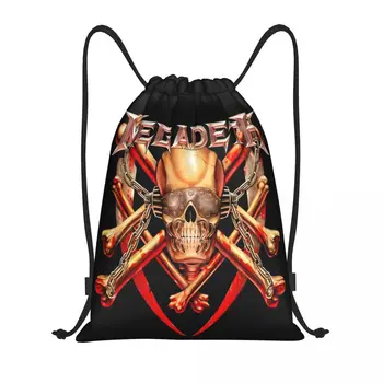 Изготовленный На Заказ Хэви-Метал Рок Megadeths Череп Сумка На Шнурке Мужчины Женщины Легкий Спортивный Рюкзак Для Хранения В Тренажерном Зале