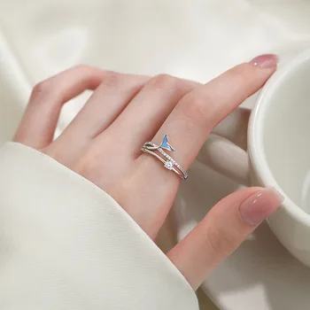 Изысканное кольцо с кисточкой в виде Луны из стерлингового серебра 925 пробы для женщин, девушек, модных ювелирных украшений, свадебной вечеринки, ежедневного подарка