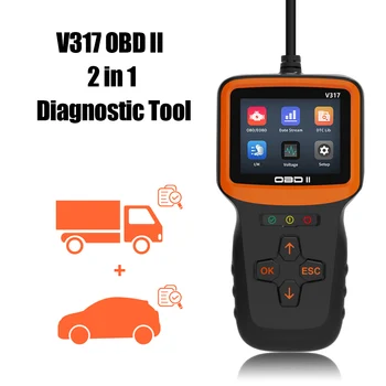 Инструмент диагностики автомобиля с кислородным датчиком V317 Автомобильный детектор неисправностей в режиме реального времени Диагностика неисправностей двигателя OBD II EOBD OBD 2