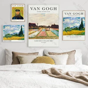 Картина на холсте Винсента Ван Гога, винтажные художественные принты, французские выставочные плакаты, настенные рисунки для домашнего декора галереи комнат