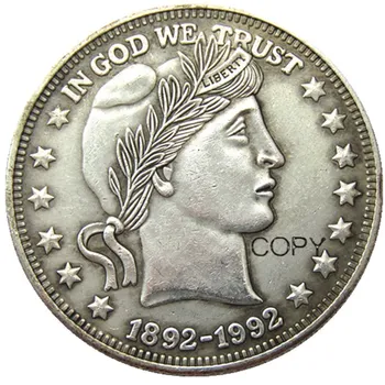 Копия монеты для коллекционеров монет США Barber Dollar с серебряным покрытием