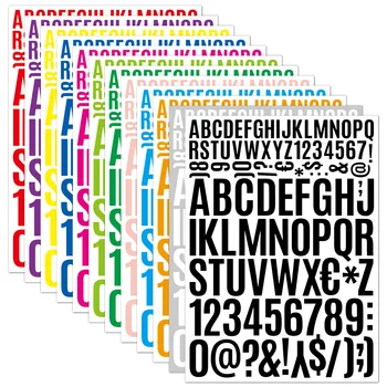 Красочные наклейки с алфавитными номерами, клейкие виниловые наклейки с буквами и цифрами для скрапбукинга 