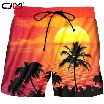 Креативная мужская одежда Sunset с 3D-принтом CJLM, повседневные пляжные шорты из кокосовой пальмы, бестселлеры, прямая поставка