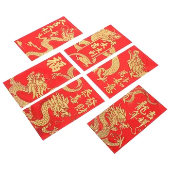 Креативные красные конверты на Китайский Новый год Хунбао, День Рождения, Женитьба, Красный подарочный конверт, Год Дракона, Удача, Денежные конверты