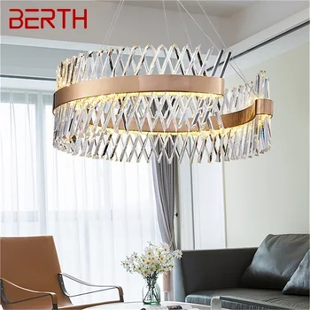 Креативный подвесной светильник BERTH Золотая люстра в стиле постмодерн, роскошная светодиодная хрустальная лампа для дома