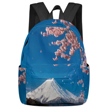 Крепление Fuji Cherry Blossom Tree Студенческие школьные сумки Ноутбук Изготовленный на Заказ Рюкзак Для мужчин Женщин Женский Дорожный Mochila