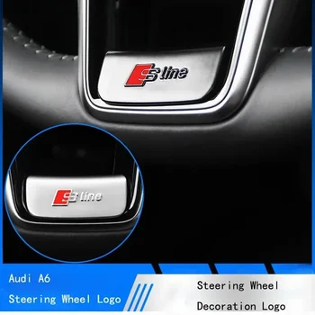 Крышка рулевого колеса автомобиля, Металлическая эмблема, наклейки для укладки, Отличительные знаки, украшения для Audi A6, Автоизмененные Аксессуары для интерьера
