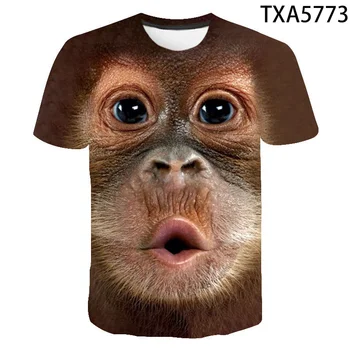 Летняя Новая уличная одежда с изображением орангутанга, модная футболка для мальчиков и девочек, Повседневная футболка с 3D принтом, мужские, женские, детские крутые топы, футболки